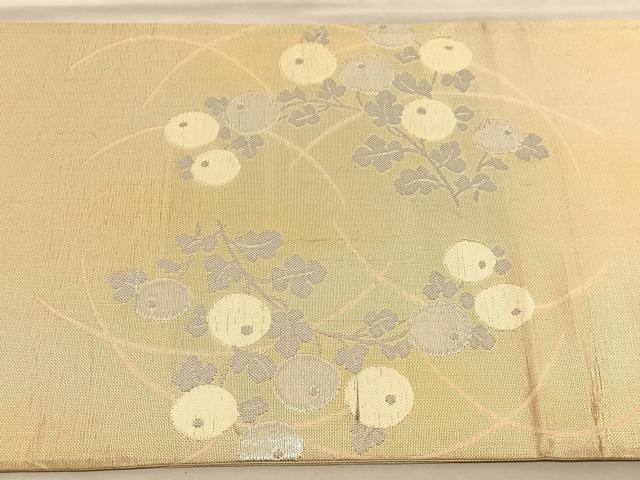 平和屋着物＊夏物 太鼓柄袋帯 万寿菊 銀糸 正絹 逸品 BAAV5363hv
