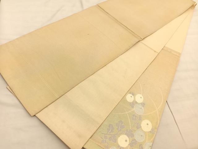 平和屋着物＊夏物 太鼓柄袋帯 万寿菊 銀糸 正絹 逸品 BAAV5363hv