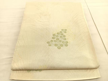 平和屋着物＊夏物 六通柄袋帯 萩草葉文 金銀糸 正絹 逸品 BAAV5366hv