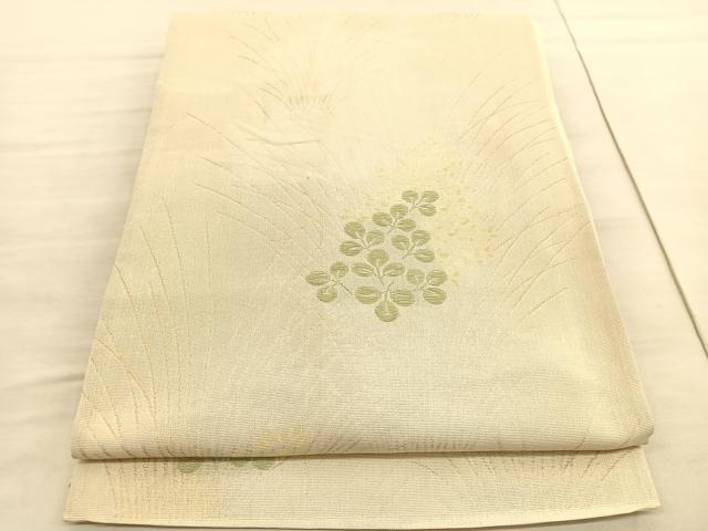 平和屋着物＊夏物 六通柄袋帯 萩草葉文 金銀糸 正絹 逸品 BAAV5366hv
