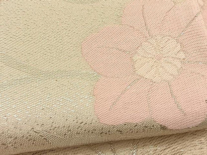平和屋着物＊夏物 西陣 六通柄袋帯 草花文 銀糸 正絹 逸品 BAAV5367hv