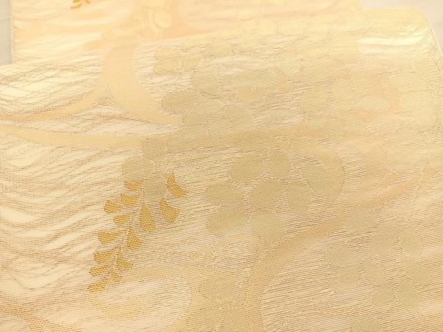 平和屋着物＊夏物 六通柄 本袋帯 流水枝葉文 金糸 正絹 逸品 BAAV5373hv