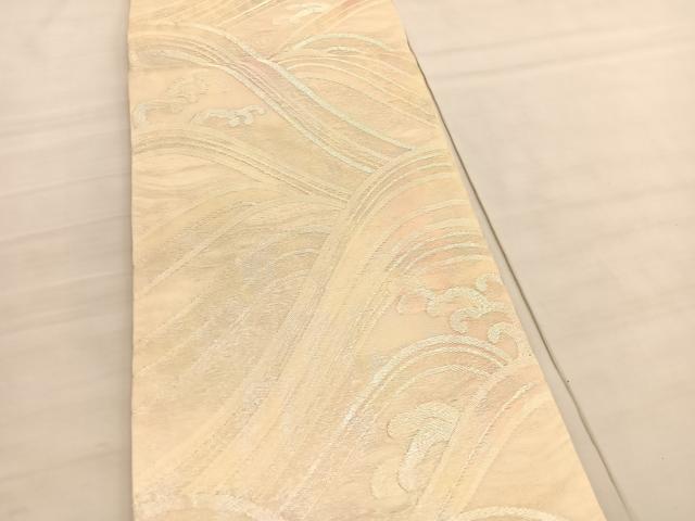 平和屋着物＊夏物 六通柄袋帯 立波文 銀糸 正絹 逸品 BAAV5374hv