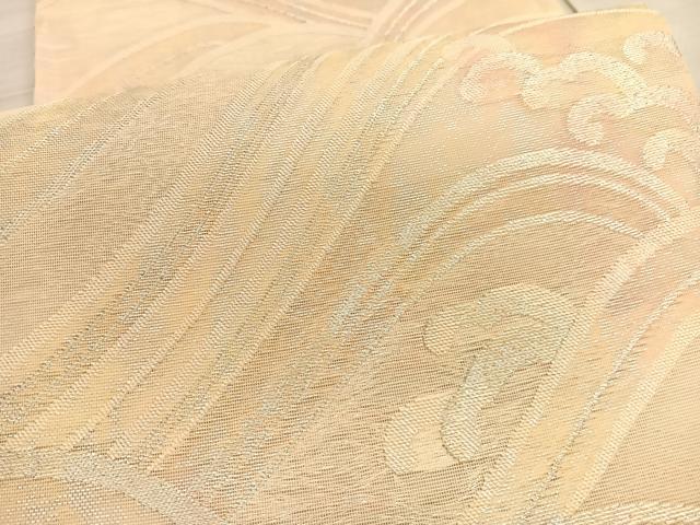 平和屋着物＊夏物 六通柄袋帯 立波文 銀糸 正絹 逸品 BAAV5374hv
