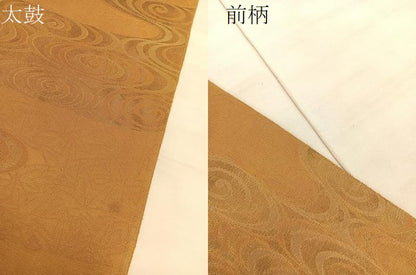 平和屋着物＊夏物 太鼓柄袋帯 流水文 金糸 正絹 逸品 未使用 BAAV5375hv
