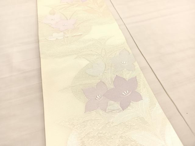平和屋着物＊夏物　六通柄袋帯　桔梗　銀糸　正絹　逸品　BAAV5376hv