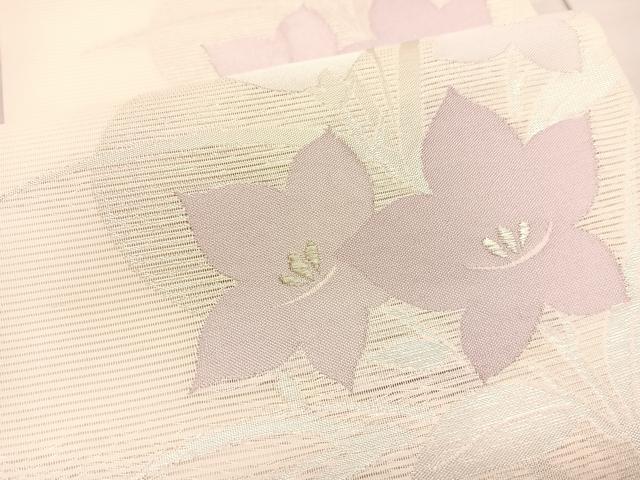平和屋着物＊夏物　六通柄袋帯　桔梗　銀糸　正絹　逸品　BAAV5376hv