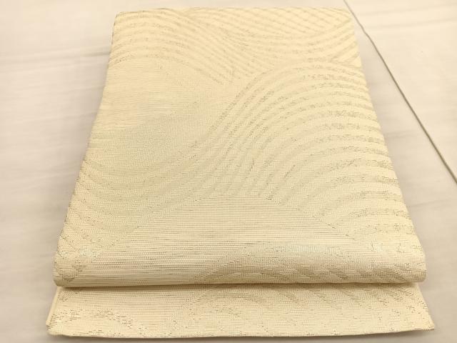 平和屋着物＊夏物 六通柄袋帯 流線文 銀糸 正絹 逸品 BAAV5380hv
