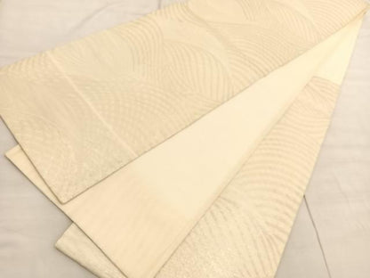 平和屋着物＊夏物 六通柄袋帯 流線文 銀糸 正絹 逸品 BAAV5380hv