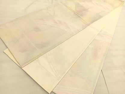 平和屋着物＊夏物 六通柄袋帯 渡橋流水文 銀糸 正絹 逸品 BAAV5382hv
