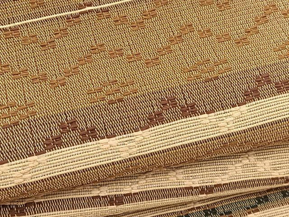 平和屋着物●八寸名古屋帯 紬地 花織 幾何学文様 正絹 逸品 BAAV5410hv