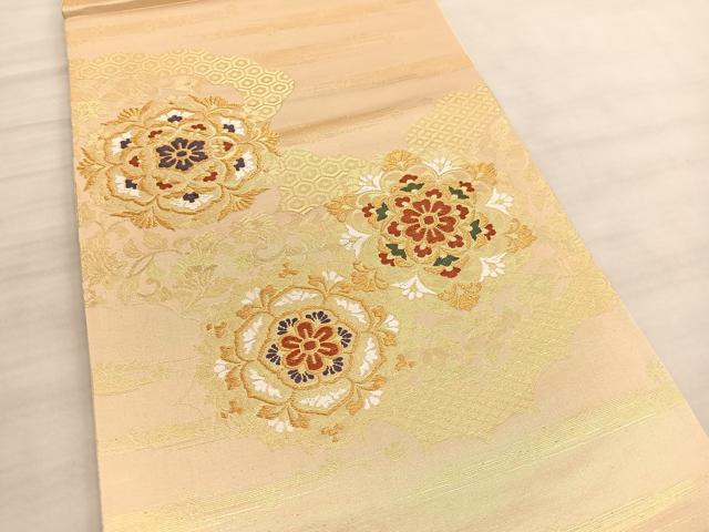 平和屋着物◎西陣　六通柄袋帯　唐織　宝相華　金糸　正絹　逸品　BAAV5449hv