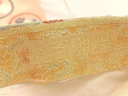 平和屋着物◎六通柄袋帯　唐織　九百別織　蒔絵金繍文　金銀糸　正絹　逸品　BAAV5456hv