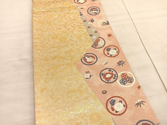 平和屋着物◎六通柄袋帯　唐織　九百別織　蒔絵金繍文　金銀糸　正絹　逸品　BAAV5456hv