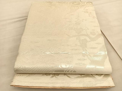 平和屋着物◎両面　六通柄袋帯　唐織　正倉院花喰い鳥文　金糸　正絹　逸品　BAAV5460hv