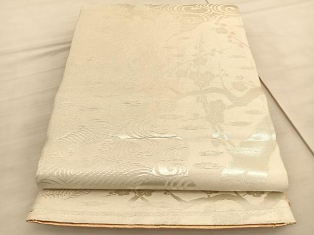 平和屋着物◎両面　六通柄袋帯　唐織　正倉院花喰い鳥文　金糸　正絹　逸品　BAAV5460hv