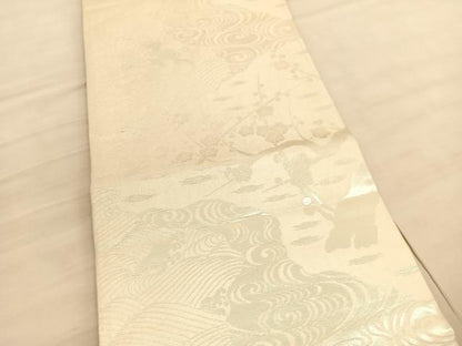 平和屋着物◎両面　六通柄袋帯　唐織　正倉院花喰い鳥文　金糸　正絹　逸品　BAAV5460hv
