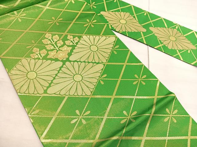 平和屋着物◎西陣　川島織物　九寸名古屋帯　花菱文　金糸　正絹　逸品　BAAV5555hv