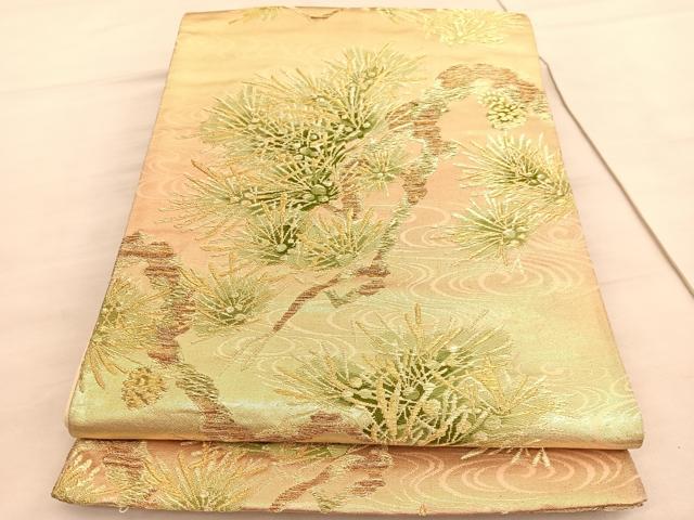 平和屋着物◎六通柄袋帯 唐織 浜松文 金糸 正絹 逸品 BAAV5610hv