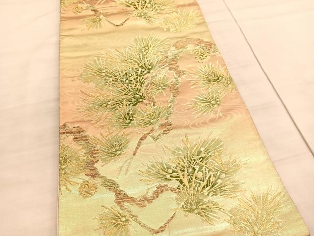 平和屋着物◎六通柄袋帯 唐織 浜松文 金糸 正絹 逸品 BAAV5610hv