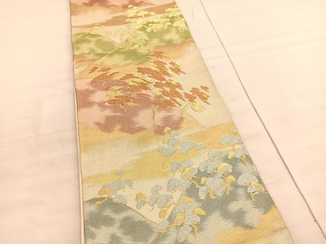 平和屋着物◎六通柄袋帯 松遠山文 金銀糸 正絹 逸品 BAAV5620hv