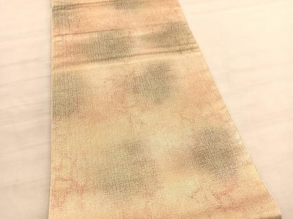 平和屋着物◎六通柄袋帯　霞文　金糸　正絹　逸品　BAAV5645hv