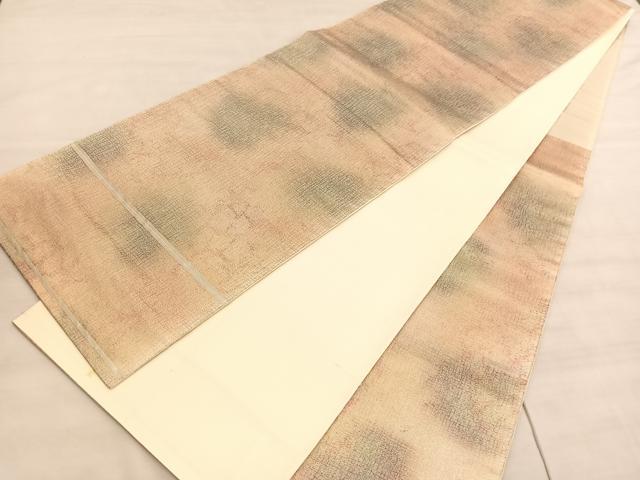 平和屋着物◎六通柄袋帯　霞文　金糸　正絹　逸品　BAAV5645hv