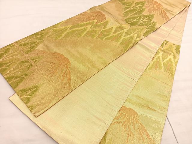 平和屋着物◎佐賀錦　六通柄袋帯　遠山樹林文　金糸　正絹　逸品　BAAV5652hv