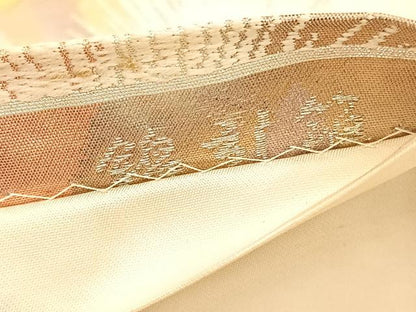 平和屋着物◎六通柄袋帯　唐織　古都の四季　松　金銀糸　正絹　逸品　BAAV5656hv