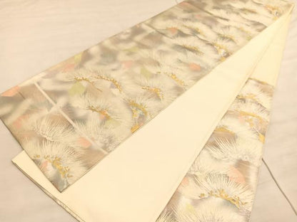 平和屋着物◎六通柄袋帯　唐織　古都の四季　松　金銀糸　正絹　逸品　BAAV5656hv