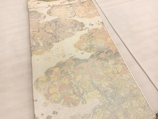 平和屋着物◎佐賀錦　六通柄袋帯　雲取り更紗花文　金銀糸　正絹　逸品　BAAV5784hv