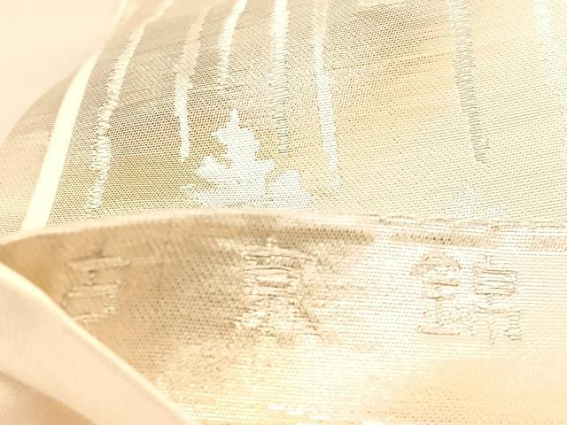 平和屋着物◎六通柄袋帯　古京錦　樹林文　二重引箔　銀糸　正絹　逸品　BAAV5800hv
