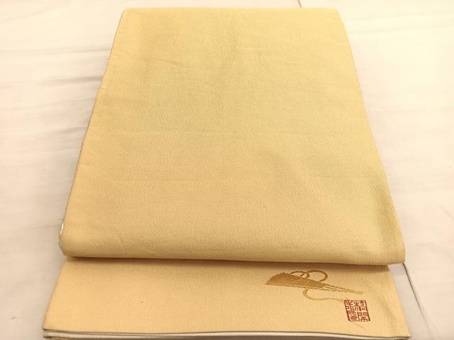 平和屋着物◎西陣　美保姿　染色図案家　橋閑歩　両面　全通柄袋帯　地紙花鳥文　金銀糸　正絹　逸品　BAAV5815hv