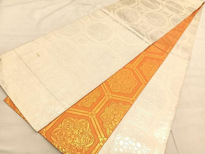 平和屋着物◎西陣　両面　全通柄袋帯　蜀江花文　金銀糸　正絹　逸品　BAAV5829hv