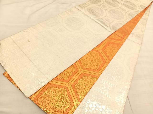 平和屋着物◎西陣　両面　全通柄袋帯　蜀江花文　金銀糸　正絹　逸品　BAAV5829hv
