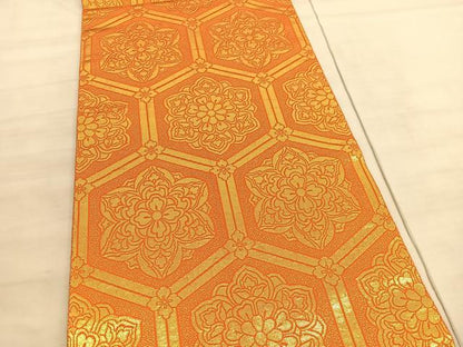平和屋着物◎西陣　両面　全通柄袋帯　蜀江花文　金銀糸　正絹　逸品　BAAV5829hv