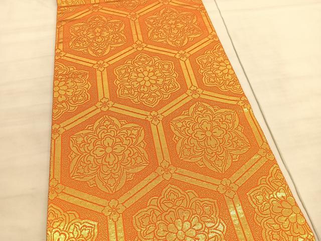 平和屋着物◎西陣　両面　全通柄袋帯　蜀江花文　金銀糸　正絹　逸品　BAAV5829hv
