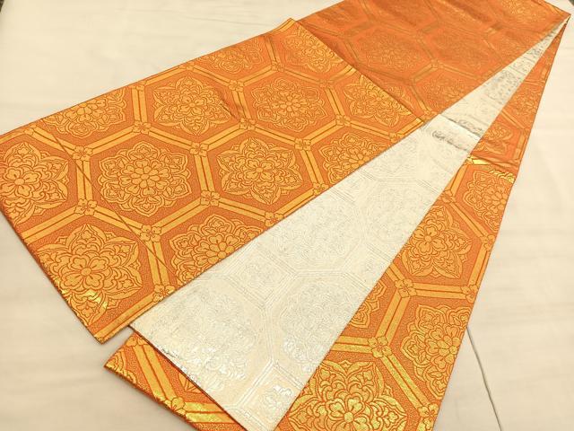 平和屋着物◎西陣　両面　全通柄袋帯　蜀江花文　金銀糸　正絹　逸品　BAAV5829hv