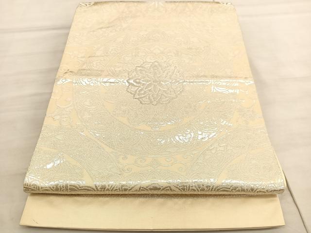 平和屋着物◎六通柄袋帯　花丸文　金銀糸　正絹　逸品　BAAV5833hv