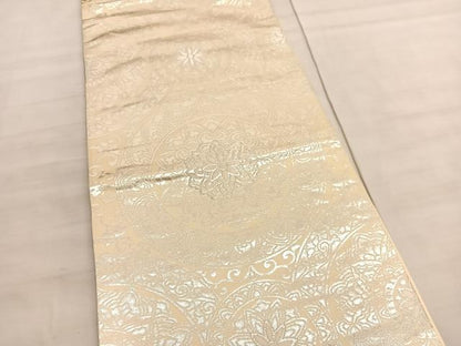 平和屋着物◎六通柄袋帯　花丸文　金銀糸　正絹　逸品　BAAV5833hv