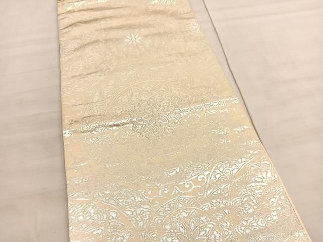 平和屋着物◎六通柄袋帯　花丸文　金銀糸　正絹　逸品　BAAV5833hv