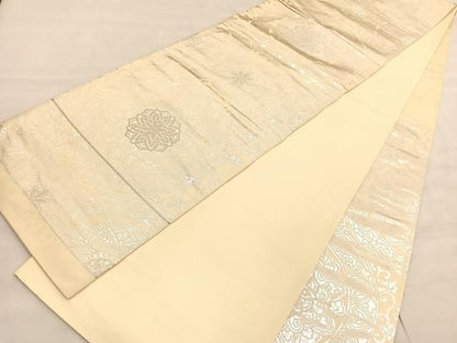 平和屋着物◎六通柄袋帯　花丸文　金銀糸　正絹　逸品　BAAV5833hv