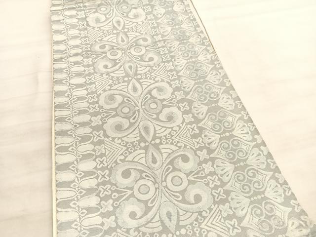 平和屋着物◎六通柄袋帯　飾花文　正絹　逸品　BAAV5837hv