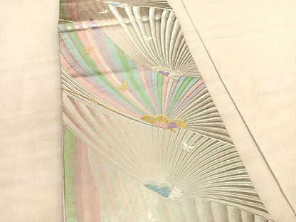 平和屋着物◎佐賀錦　西陣　六通柄袋帯　唐織　舞蝶文　金銀糸　正絹　逸品　BAAV5929hv