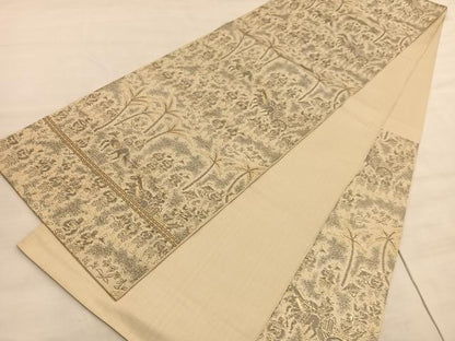 平和屋着物◎六通柄 本袋帯 人物風景文 金糸 正絹 逸品 BAAV5934hv