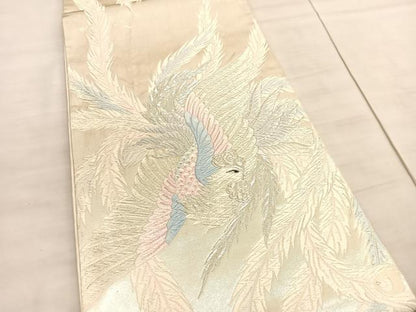 平和屋着物◎西陣　六通柄袋帯　唐織　鳳凰　銀糸　正絹　逸品　BAAV5966hv