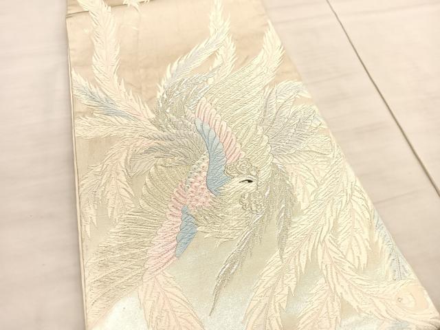 平和屋着物◎西陣　六通柄袋帯　唐織　鳳凰　銀糸　正絹　逸品　BAAV5966hv