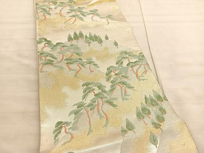 平和屋着物◎六通柄袋帯 唐織 浜松文 金銀糸 正絹 逸品 BAAV5995hv