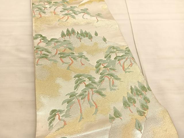 平和屋着物◎六通柄袋帯 唐織 浜松文 金銀糸 正絹 逸品 BAAV5995hv