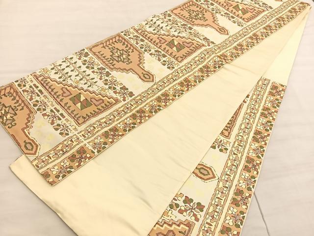 平和屋着物◎西陣 六通柄袋帯 枝葉文様 正絹 逸品 BAAV5998hv